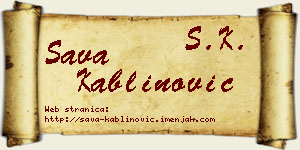 Sava Kablinović vizit kartica